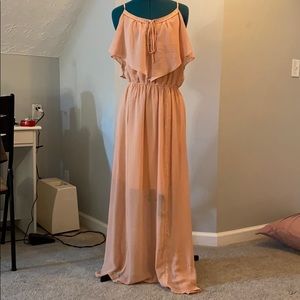 Peach spaghetti strap summer dress